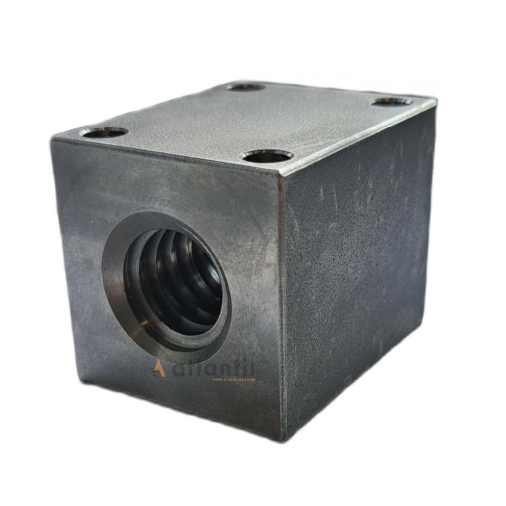 Nakrętka kwadratowa Tr. 16×4 lewa stal kw35 L40 M5x4