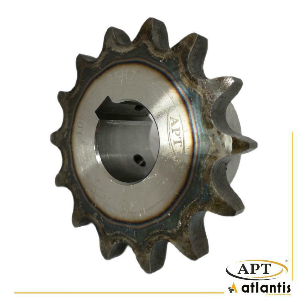 Koło łańcuchowe 10B-1 z=14 D25H7 + 8H9  + 2x M6 HRC 5/8″ x 3/8″ APT