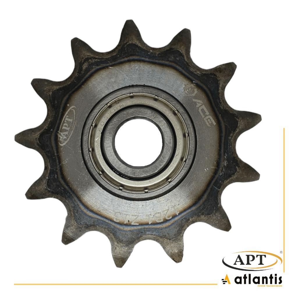 Koło łańcuchowe 16B-1 z=12 z łożyskiem  hartowane zęby 1″ x 17,02mm APT