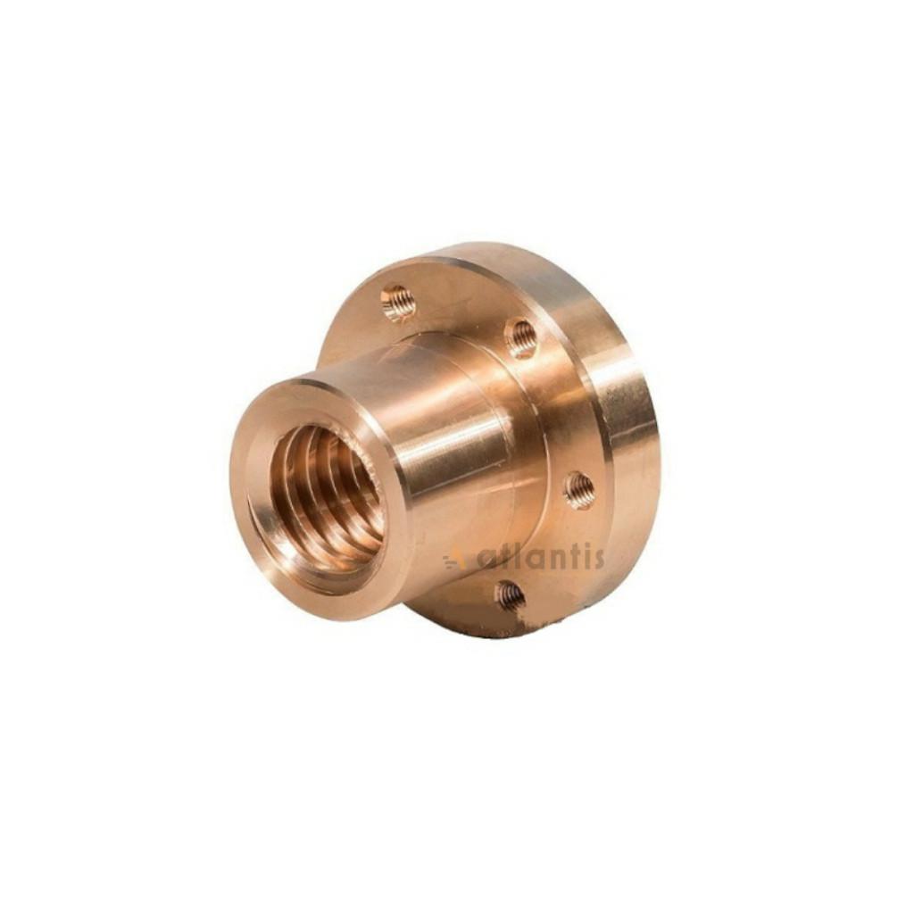 Nakrętka z kołnierzem Tr. 60×9 prawa  brąz RG5 D130/d88/L90