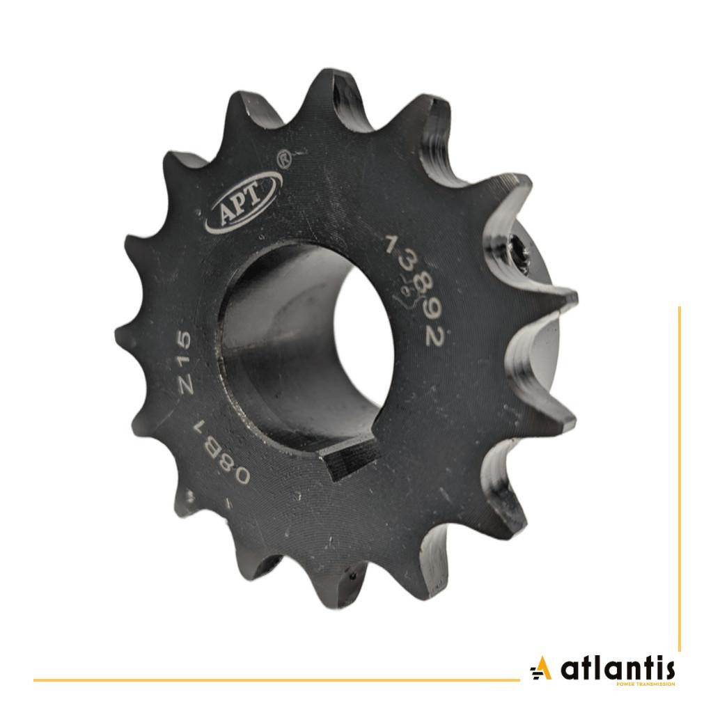 Koło łańcuchowe 08B-1 z=15 D25H7 + 8H9  + 2x M6 HRC 1/2″ x 5/16″ BLACK SERIES APT