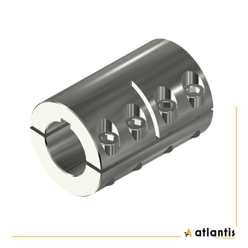 Sprzęgło łubkowe GBRR 20 rowek 6  dwustronnie dzielone INOX (1.4301)