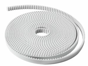 Pas zębaty 10 T5 z metra biały PU kord  stalowy