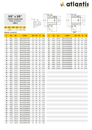 Koło łańcuchowe 10B-2 z=13 D25H7 + 8H9  + 2x M6 HRC 5/8″ x 3/8″